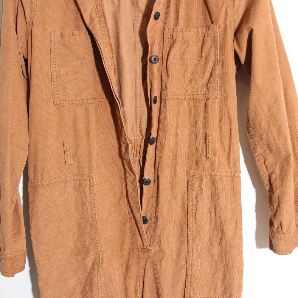 Madewell Corduroy Belted Jumpsuit Coveralls Burnt Sienna Cotton Boiler Suit Sz 6 - Picture 3 of 14
